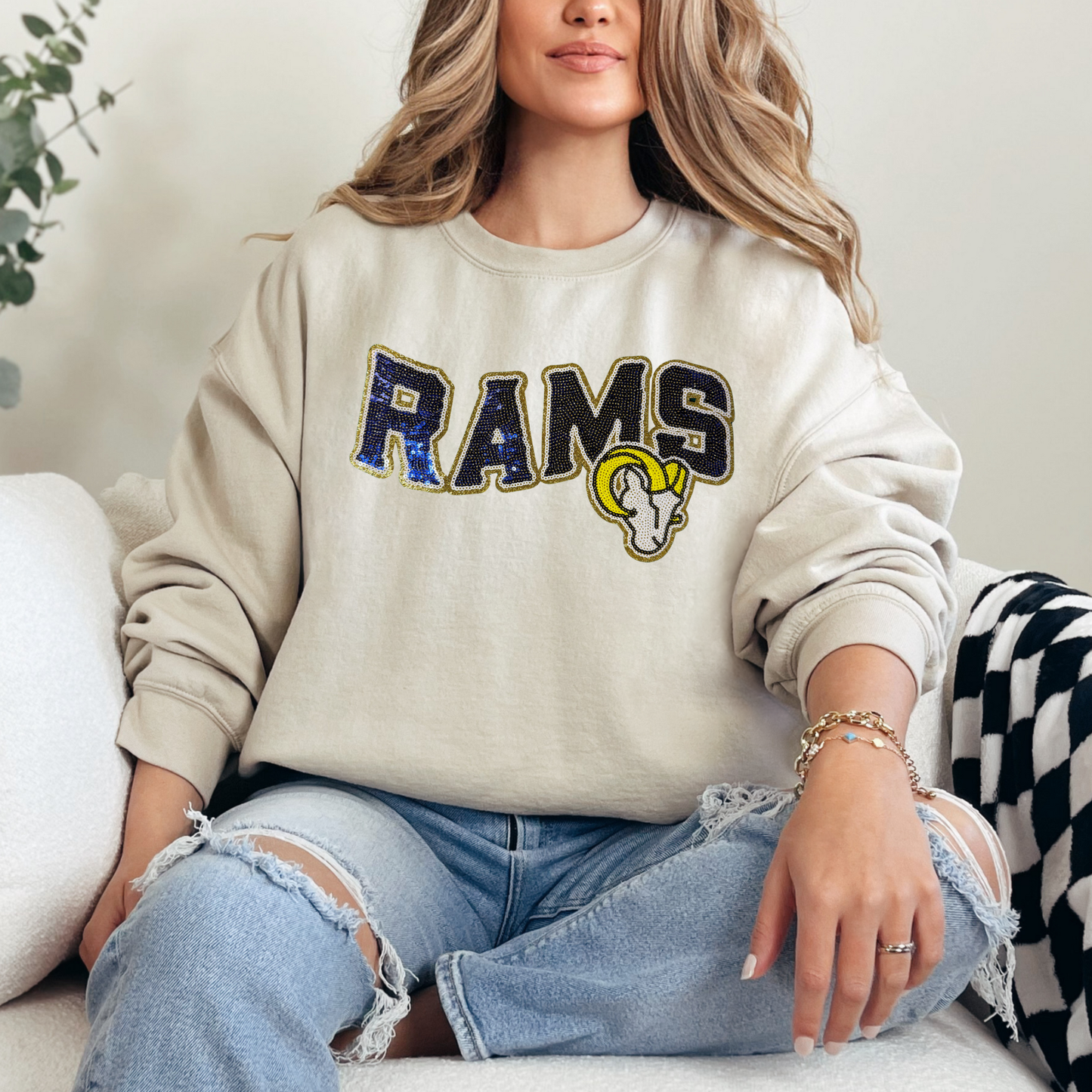 Los Angeles Football Sequin Iron on Patch