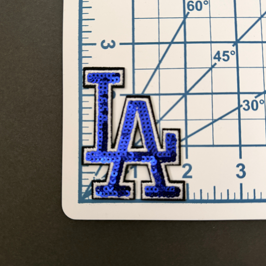 Mini LA Blue Sequin Iron on Patch