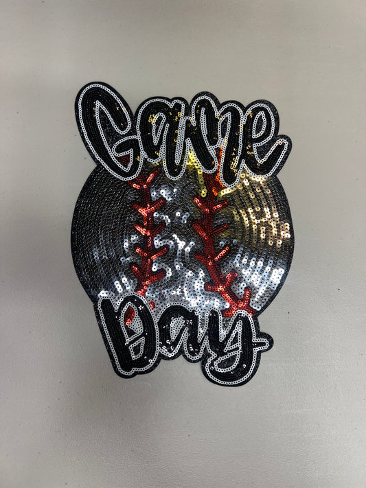 Game Day Baseball Sequin Patch
