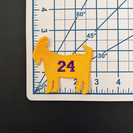Los Angeles Basketball Yellow Goat Iron on Patch
