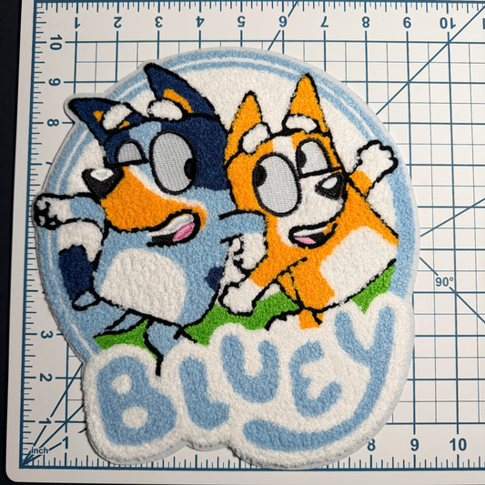 Blue Dog Character Iron on Patch