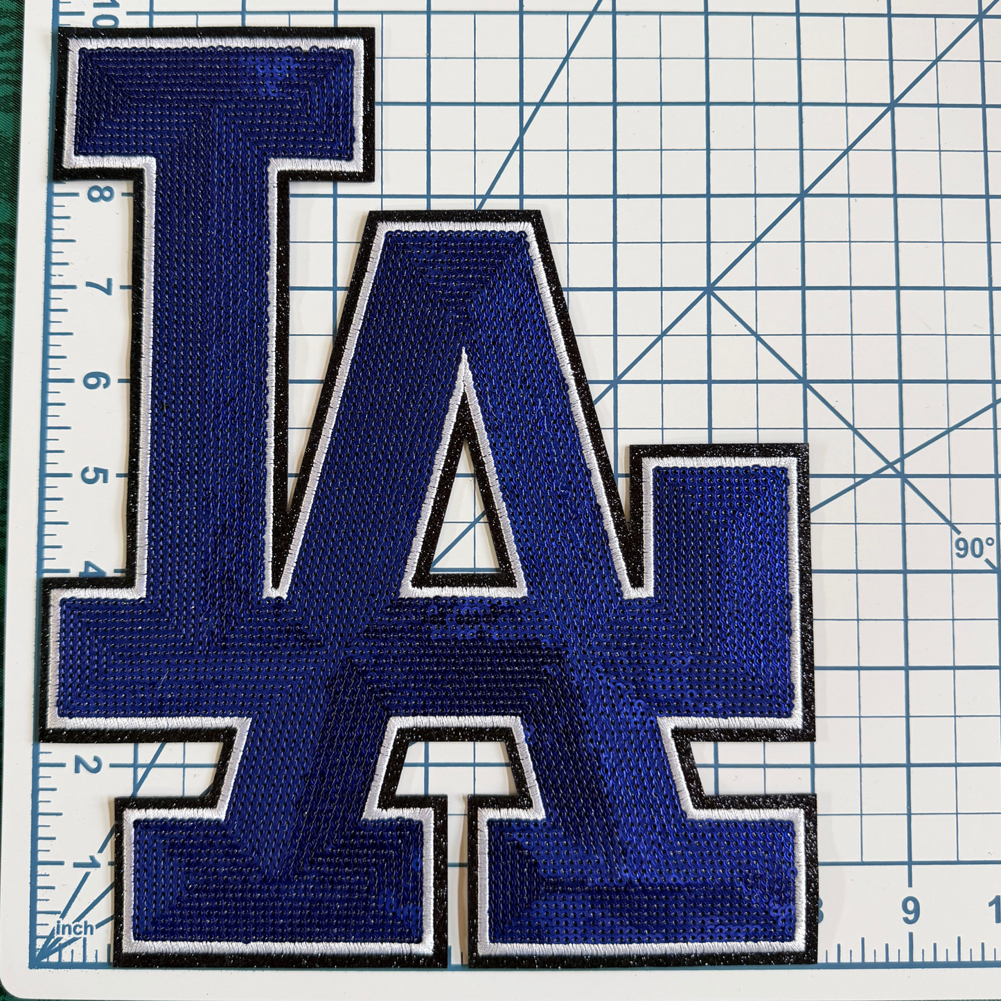 Large LA Blue Sequin Patch