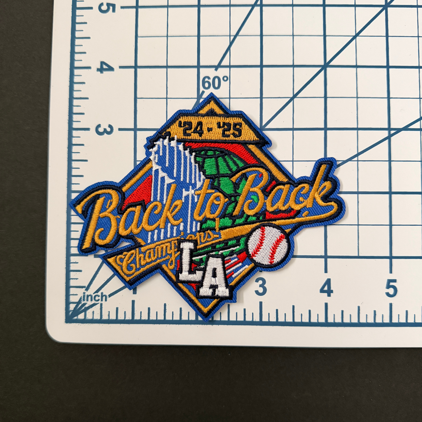 Los Angeles Baseball WS Back to Back Iron on Patch