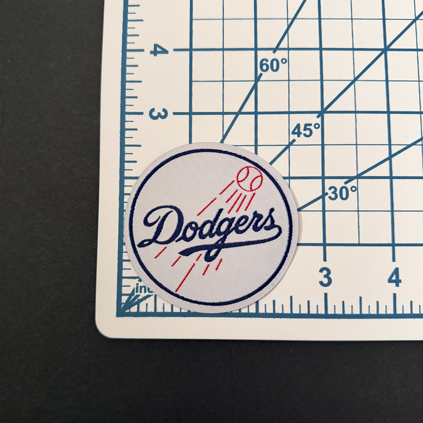 Los Angeles Baseball White Circle Blue Script Iron on Patch