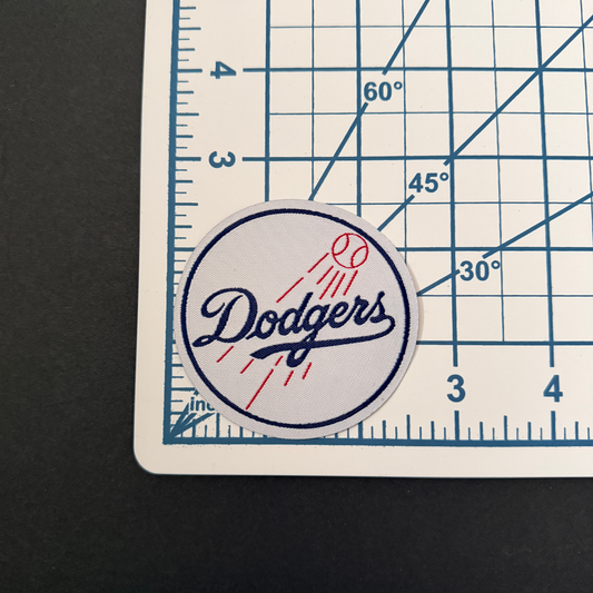 Los Angeles Baseball White Circle Blue Script Iron on Patch