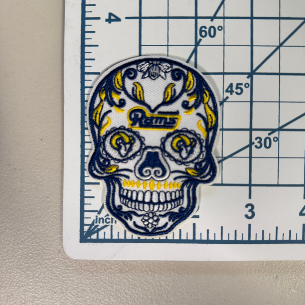 Los Angeles Football Skull Iron on Patch