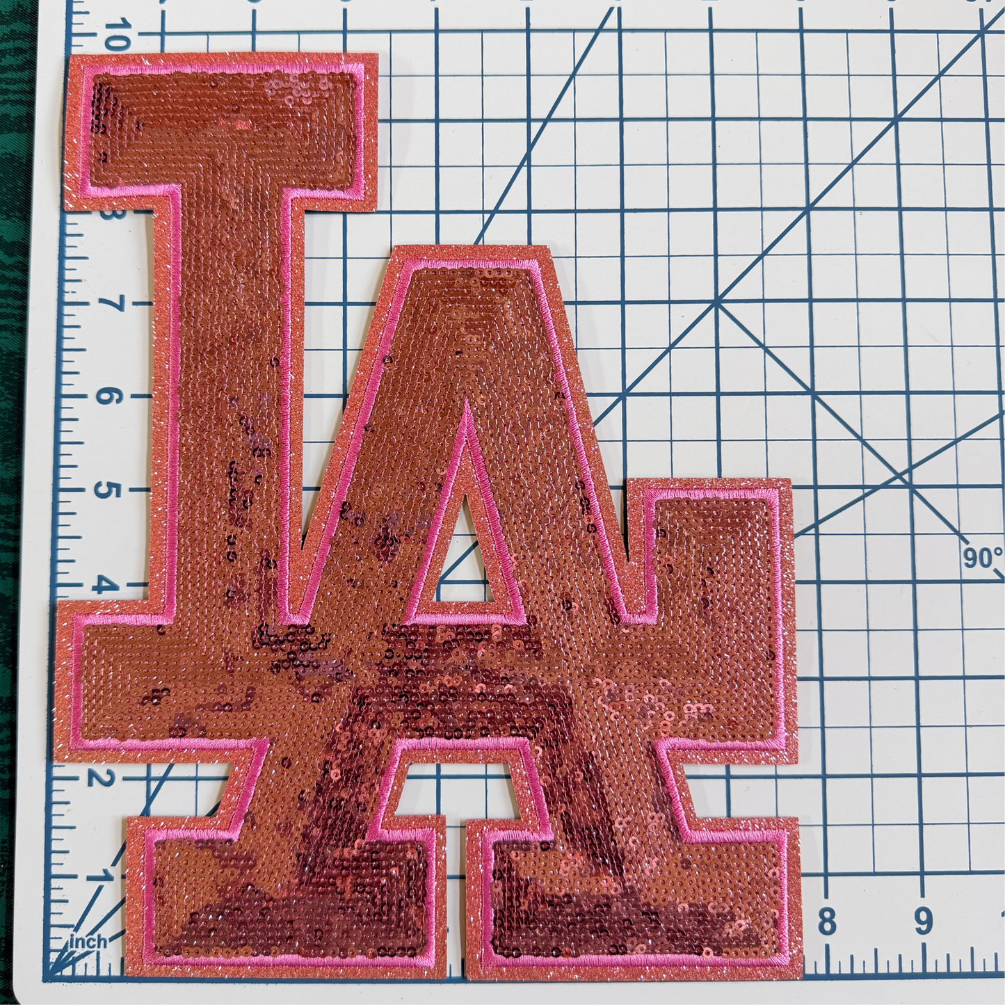 Large LA Pink Sequin Patch