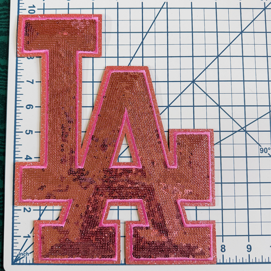 Large LA Pink Sequin Patch