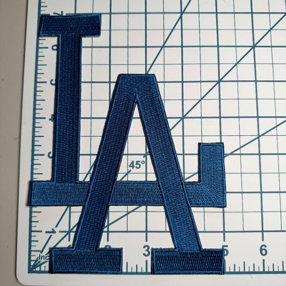 LA Blue Embroidered Iron on Patch