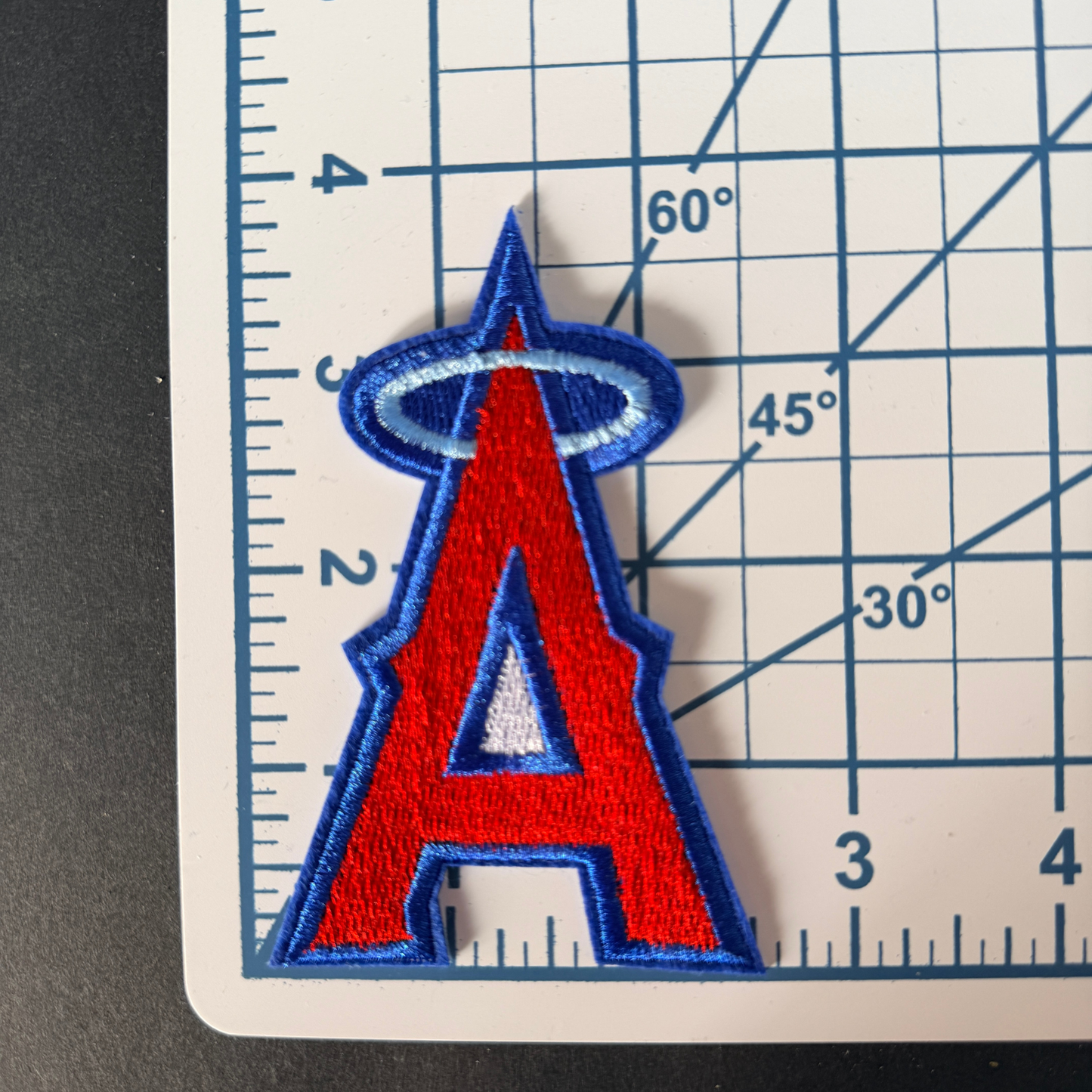 Anaheim Baseball Initial Halo Midi Iron on Patch