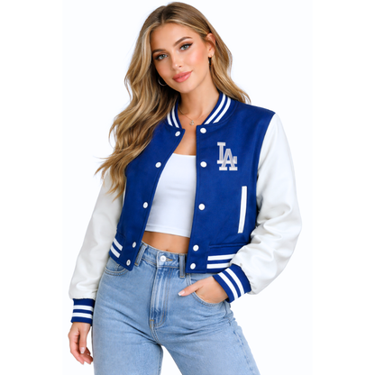 LA Cropped Varsity Jacket