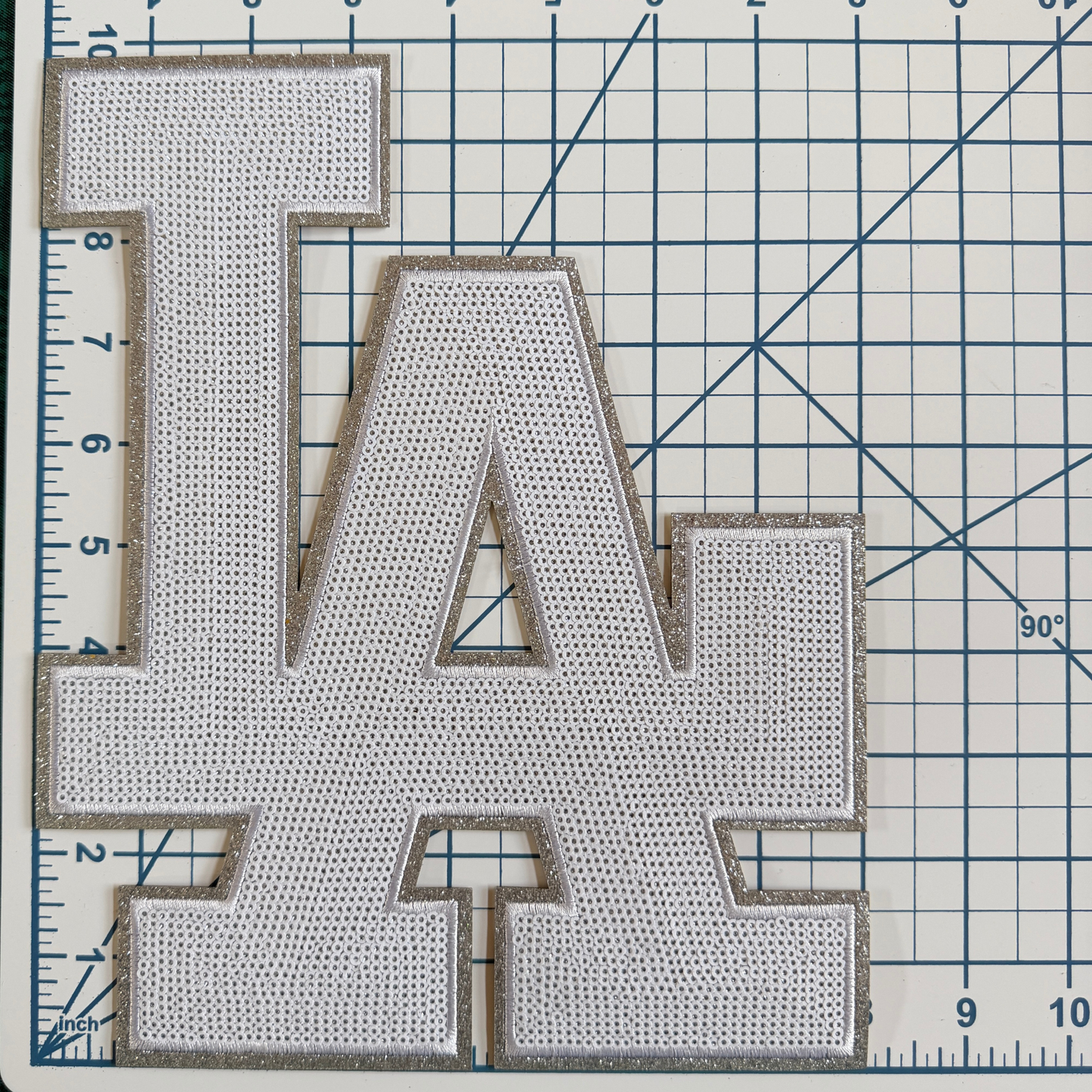 Large LA White Sequin Patch