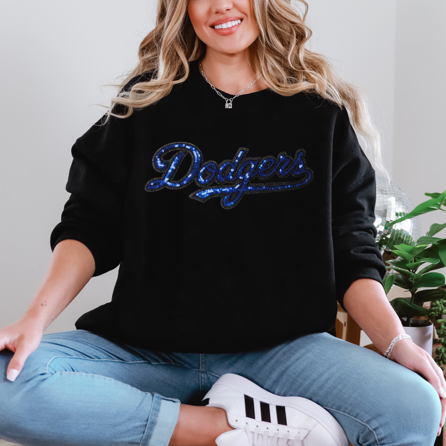 LA Baseball Inspired Sequined Sweater