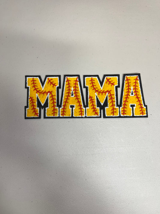 Mama Softball Print Patch
