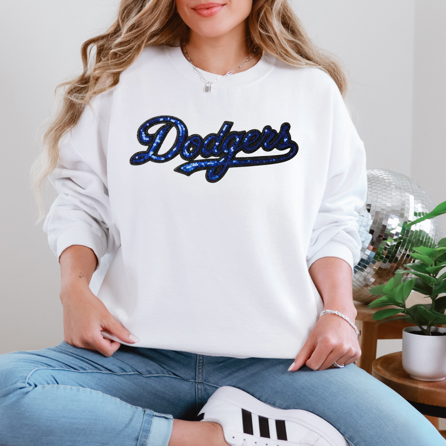 LA Baseball Inspired Sequined Sweater