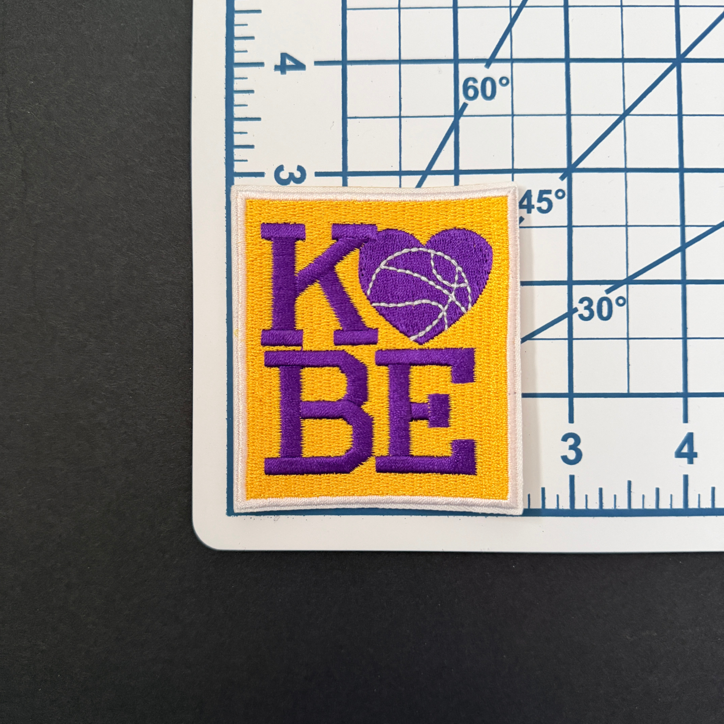 Los Angeles Basketball Yellow Square Iron on Patch