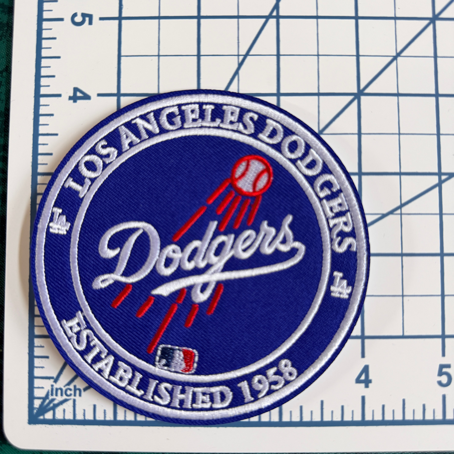 Blue Circle Dodgers Flying Ball Patch