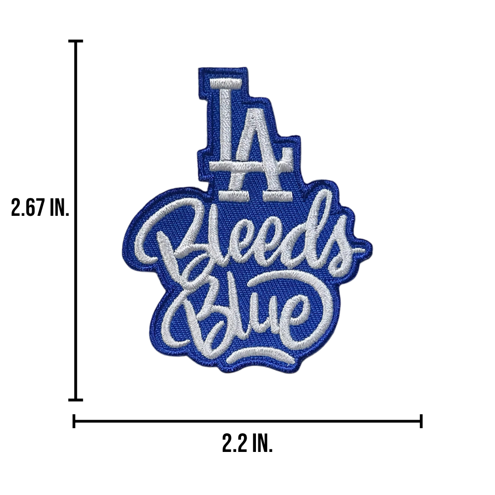 Los Angeles Baseball Bleeds Blue Iron on Patch