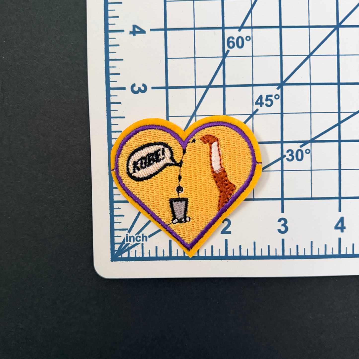 Los Angeles Basketball Heart- Shooting Paper Trashcan Iron on Patch