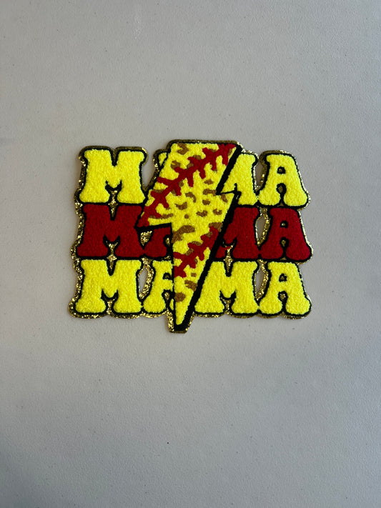 Mama Softball Lightning Patch
