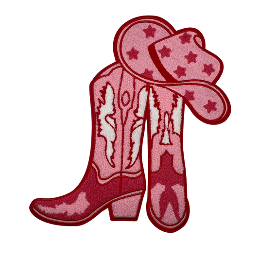 Pink Cowboy Boots Patch